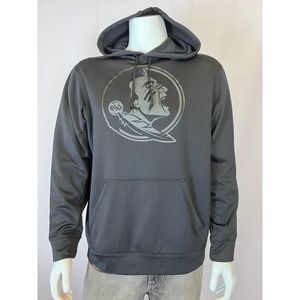Fsu Florida state university seminole black pull over hoodie L therma fit Nike